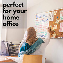Load image into Gallery viewer, 36 x 24 White Board and Cork Board Combination, Magnetic Bulletin Combo Board for Home or Office, Use as Vision or Message Board, Wall Mounted Memo Board, Dry Erase Markers, Eraser, Magnets, Push Pins
