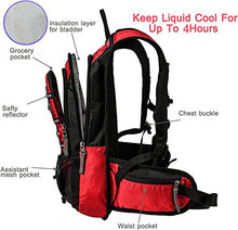Load image into Gallery viewer, Mubasel Gear Insulated Hydration Backpack Pack with 2L BPA Free Bladder - Keeps Liquid Cool up to 4 Hours – for Running, Hiking, Cycling, Camping (Red)
