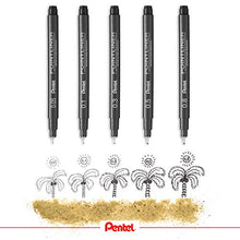 Load image into Gallery viewer, Pentel Arts Pointliner Drawing Pen, 0.05mm, Black Ink, Box of 12 Pens (S20P-05A)
