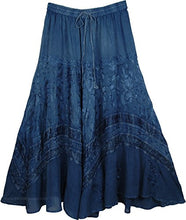 Load image into Gallery viewer, TLB - Medieval Handkerchief Hem Denim Blue Skirt - L:33"-37"; W:30"- 38"

