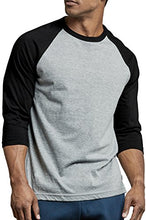 Load image into Gallery viewer, TOP PRO Men's 3/4 Sleeve Casual Raglan Jersey Baseball Tee Shirt (S, NVY/LGR)
