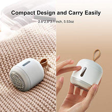 Load image into Gallery viewer, Battery Operated Mini Fabric Shaver and Lint Remover, Rechargeable Portable Sweater Defuzzer, 2 Speeds, 2 Replaceable Stainless Steel Blades, Electric Remove Clothes Fuzz, Dual Protection,1100 mAh

