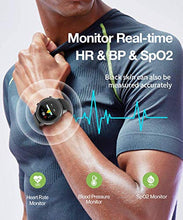 Load image into Gallery viewer, Smart Watch for Android and iOS Phone Smartwatch IP68 Waterproof,Buletooth5.0 Fitness Activity Tracker with Heart Rate Blood Pressure Oxygen SpO2 Monitor Step Sleep Tracker Message Reminder,Men Women…

