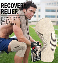 Load image into Gallery viewer, Physix Gear Knee Support Brace - Premium Recovery &amp; Compression Sleeve for Meniscus Tear, ACL, MCL Running &amp; Arthritis - Best Neoprene Stabilizer Wrap for Crossfit, Squats &amp; Workouts (Single Beige S)

