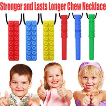 Load image into Gallery viewer, Chew Necklace by GNAWRISHING - 6-Pack - Perfect for Autistic, ADHD, SPD, Oral Motor Children, Kids, Boys, and Girls (Tough, Long-Lasting)
