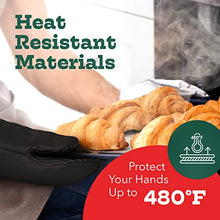 Load image into Gallery viewer, Big Red House Mini Oven Mitts, Made with Recycled Cotton Infill, 480 F Heat Resistant, 1 Pair Black
