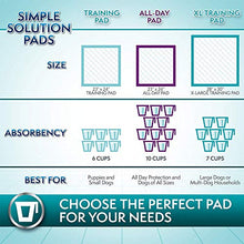Load image into Gallery viewer, Simple Solution Training Puppy Pads | 6 Layer Dog Pee Pads, Absorbs Up to 6 Cups of Liquid | 23x24 Inches, 50 Count
