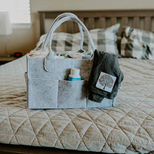 Load image into Gallery viewer, Parker Baby Diaper Caddy - Nursery Storage Bin and Car Organizer for Diapers and Baby Wipes - Grey
