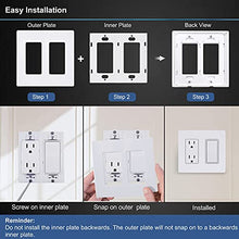 Load image into Gallery viewer, [5 Pack] BESTTEN 2-Gang Screwless Wall Plate, USWP6 Snow White Series, Decorator Outlet Cover, H4.69” x W4.73”, for Light Switch, Dimmer, GFCI, USB Receptacle
