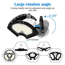 Load image into Gallery viewer, LED Garage Lights, 60W Deformable LED Garage Ceiling Lights 9000 LM CRI 80 Led Shop Lights for Garage, Garage Lights with 3 Adjustable Panels,Utility Led Garage Lighting，LED Light Bulbs for barn etc.
