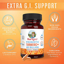 Load image into Gallery viewer, Probiotic Turmeric + Extra GI - Support 62 Billion CFU - by MaryRuth's - Organic Ingredients Turmeric Complex with Probiotics - Turmeric Curcumin Capsules for Digestion - Plant-Based Vegan - 60 ct
