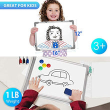 Load image into Gallery viewer, Small Dry Erase White Board, ARCOBIS 12" x 16" Magnetic Hanging Double-Sided Whiteboard for Wall, Portable Mini Easel Board for Kids Drawing, Kitchen Grocery List, Cubicle Planning Memo Board
