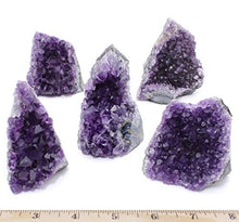 Load image into Gallery viewer, Dancing Bear Amethyst Cluster Cut Base (up to ½ lb), Celestite, Selenite Tower (3" Tall), Healing Crystal (3 Pc Set) Premium Grade A, Bohemian Home Décor, Natural Good Vibes, Metaphysical Info Cards
