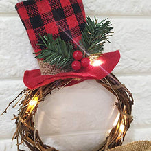 Load image into Gallery viewer, Christmas Joy Sign Decorations - Plaid Wreath Burlap Wooden Holiday Decor for Home Window Wall Indoor Outdoor
