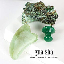 Load image into Gallery viewer, Jade Roller and Gua Sha Set for Beautiful Skin Detox - Facial Body Eyes Neck Massager Tool Reduce Wrinkles Aging - Original Natural Jade Stone
