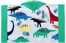 Load image into Gallery viewer, VOOVA &amp; MOVAS Beach Bath Towel with Hood for Kids Toddlers Boys Girls 2 to 7 Years,Oversize Extra Size 50"x30",Super Soft Absorbent Cotton for Bath/Pool/Beach Swim Coverups Bathrobe,Dinosaur Theme
