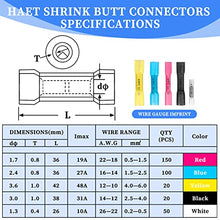 Load image into Gallery viewer, Qibaok 340 PCS Heat Shrink Butt Connectors Waterproof Electrical Wire Connectors Insulated Automotive Butt Connectors

