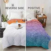 Load image into Gallery viewer, Soft Quilted Comforter Gradual Colorful Flower All Season Duvet Insert Alternative Quilts Purple Orange Lace Lightweight Blanket Coverlet for Couch Hotel Bedroom Living Room - Full,82x85 inch
