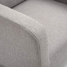 Load image into Gallery viewer, HOMCOM Accent Lounge Rocking Chair with Solid Curved Wood Base and Linen Padded Seat, Grey
