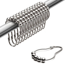Load image into Gallery viewer, Uigos Shower Curtain Rings for Bathroom - Stainless Steel, Set of 12, Chrome
