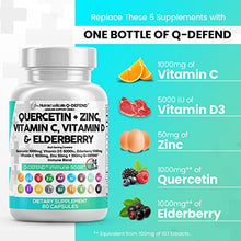 Load image into Gallery viewer, Quercetin 1000mg Zinc 50mg Elderberry Vitamin C 1000mg VIT D3 5000 IU for Lung Immune Defense Support Supplement w/ Bromelain, Artemisinin, Sea Moss, Probiotics, Garlic Immunity Allergy Relief Adults
