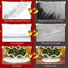 Load image into Gallery viewer, Christmas Tree Skirt, 50 Inch Thicker &amp; Ultra Soft White Christmas Plush Tree Skirt, Machine Washable &amp; Dryable Snowy White Fur Tree Skirt for Christmas Decorations and Ornaments
