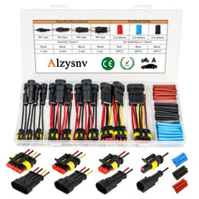 Load image into Gallery viewer, Automotive Electrical Connectors kit 1/2/3/4 Pin Waterproof Electric Wire Connector plugs Battery Terminal Connectors socket 1.5mm Series Wire Harness 16 AWG Pack of 13
