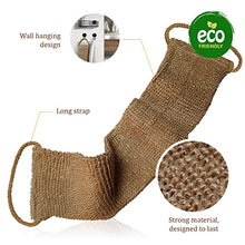 Load image into Gallery viewer, Natural Back Scrubber for Shower for Men and Women - Set of Hemp Back Washer &amp; Exfoliating Glove for Body- Long Back Sleeve with Scrub Mitten for Deep Cleaning &amp; Skin Relax

