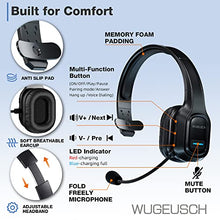 Load image into Gallery viewer, WUGEUSCH Wireless Headset With Microphone - Noise Canceling Headphones with Mic - On-Ear Earphones with USB Dongle for Office Work, Video Calling, Call Center - 32H Talk Time, Clear Audio Transmission
