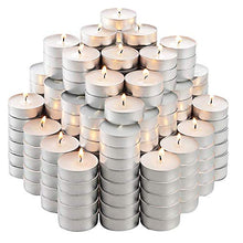 Load image into Gallery viewer, MontoPack Unscented Tea Lights Candles in Bulk | 200 White, Smokeless, Dripless &amp; Long Lasting Paraffin Tea Candles | Small Votive Mini Tealight Candles for Home, Pool, Shabbat, Weddings &amp; Emergencies
