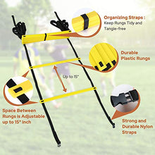 Load image into Gallery viewer, GHB Pro Agility Ladder Agility Training Ladder Speed 12 Rung 20ft with Carrying Bag
