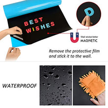Load image into Gallery viewer, Board2by Magnetic Chalkboard Paper for Wall, 38.9 x 18 Self Adhesive Chalk Board Wallpaper, Blackboard Paper with 46 Magnetic Letters for Kids, Black
