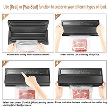 Load image into Gallery viewer, GERYON Vacuum Sealer, Automatic Food Sealer Machine for Food Savers w/Starter Kit|Led Indicator Lights|Easy to Clean|Dry &amp; Moist Food Modes| Compact Design (Black)
