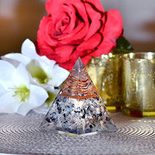 Load image into Gallery viewer, New Inspirational Orgonite Pyramid for Success | Rainbow Moonstone Orgone Pyramid for Anti-stress - Calmness – Growth – Strength – Healing Crystal Gemstone Pyramid
