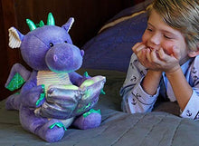 Load image into Gallery viewer, Cuddle Barn | Dalton the Storytelling Dragon 12" Animated Stuffed Animal Plush Toy | Mouth Moves, Head Sways and Book Lights Up | Recites 5 Fairy-Tales
