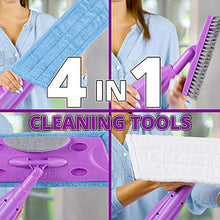 Load image into Gallery viewer, Rejuvenate Click N Clean Multi-Surface Spray Mop System Complete Bundle Includes Free Click-On Pro Grade Grout Brush 1 x 32oz No-Bucket Floor Cleaner (bundle with 3 reusable microfiber pads)
