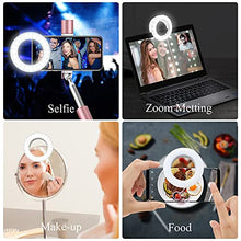 Load image into Gallery viewer, Selfie Ring Light, Rechargeable Selfie Fill Light with Retaining Clip On, Video Conference Light for Phone, Laptop, Zoom Meeting, Make up
