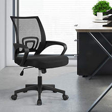Load image into Gallery viewer, Yaheetech Home Office Desk &amp; Chair Set/Ergonomic Black Mesh Computer Chair and 47" Computer Desk with Storage Bag &amp; Headphone Hook/Adjustable Rolling Swivel Chair/Indusrtal Workstation for Small Space

