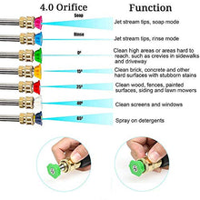 Load image into Gallery viewer, Bopopo 4000PSI Pressure Washer Turbo Nozzle Spray Tip 360° Rotating 1/4'' Quick Connect with 7 Spray Nozzle Tips Kit Multiple Degrees(0, 15, 25, 40 Degrees,Rinse1,Soap2) 4.0 GPM 4.0 Orifice.
