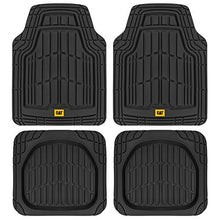 Load image into Gallery viewer, CAT ToughRide Heavy-Duty 4 Piece Rubber Floor Mats for Car Truck Van SUV, Black – Odorless Trim to Fit Car Floor Mats, All Weather Deep Dish Automotive Floor Mats, Total Dirt Protection
