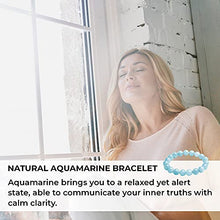 Load image into Gallery viewer, Soothing Bracelet - Natural Aquamarine bracelet - Bring Positive Energy - Peace - Youthfulness Bracelet - Stone Bracelet for Everlasting Joy
