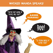 Load image into Gallery viewer, Best Choice Products 5ft Standing Animatronic Witch, Wicked Wanda Winterbeary Poseable Halloween Figure with Pre-Recorded Phrases, LED Glowing Eyes, Adjustable Arms
