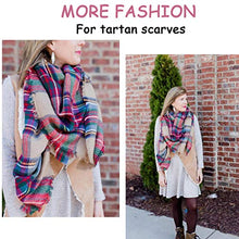 Load image into Gallery viewer, Trendy Plaid Blanket Scarf Women Big Oversized Long Scarves Warm Winter Tartan Checked Shawl Wrap Scarf Gift

