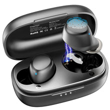 Load image into Gallery viewer, TOZO A1 Mini Wireless Earbuds Bluetooth 5.0 in Ear Light-Weight Headphones Built-in Microphone, Immersive Premium Sound Long Distance Connection Headset with Charging Case, Black
