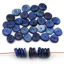 Load image into Gallery viewer, 40 Pcs Small Blue Kyanite Rondelle Beads Avg 10mm
