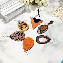 Load image into Gallery viewer, Udalyn 6Pairs Wooden Dangle Earrings for Women African Earrings Natural Wood Teardrop Earrings Ethnic Statement Lightweight Pendant Drop Earrings
