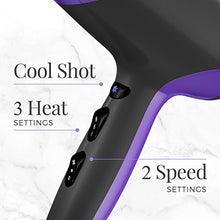 Load image into Gallery viewer, Remington D3190 Damage Protection Hair Dryer with Ceramic + Ionic + Tourmaline Technology, Purple

