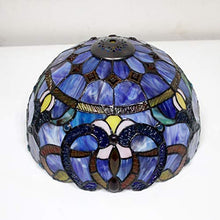 Load image into Gallery viewer, Tiffany Style Lamp Stained Glass Table Lamps Blue Purple Clouldy Lampshade 18 Inch Tall Antique Bookcase Beside Desk Reading Lighting for Living Room Bedroom S558 WERFACTORY
