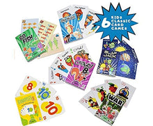 Load image into Gallery viewer, Classic Card Games - Games Included May Vary - Includes Old Maid, Go Fish, Slapjack, Crazy 8's, War, and (Silly Monster Memory Match or Banapples Jr) (All 6 Games)
