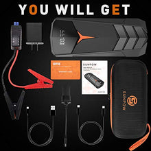Load image into Gallery viewer, Car Jump Starter, SUNPOW 2000A Peak 20000mAh Lithium Jump Starter Pack(Up to All Gas and 8.5L Diesel),12V Battery Booster for Cars, Trucks, SUV, Portable Power Pack with LCD Screen &amp; LED Light
